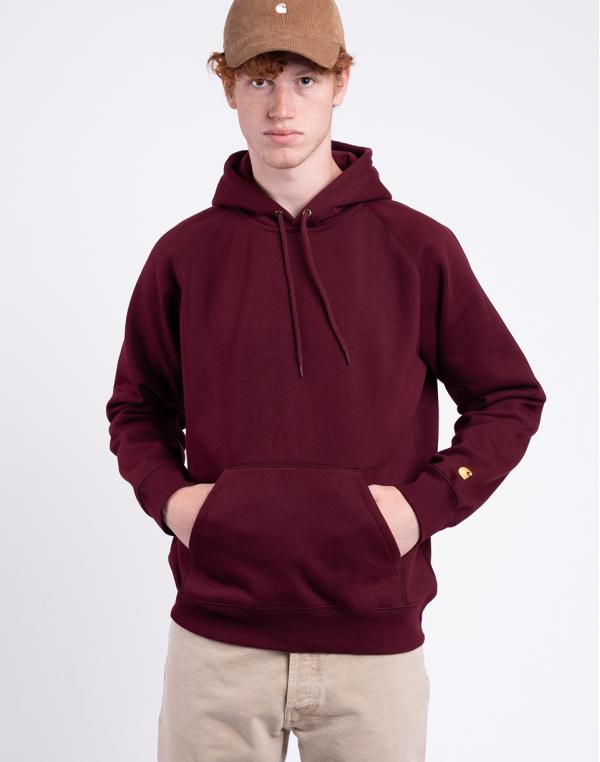 Carhartt WIP Hooded Chase Sweat Amarone/Gold S