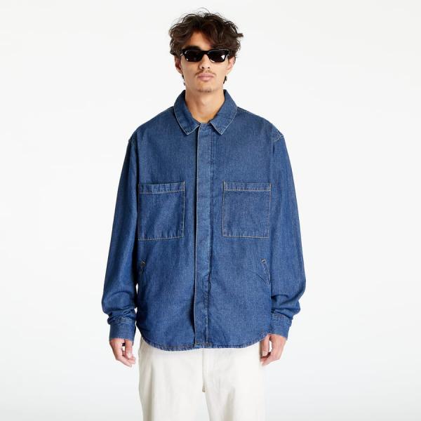 Košile Urban Classics Oversized Denim Pocket Shirt Mid Indigo Washed XXL