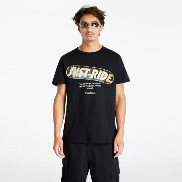 Tričko Urban Classics Just Ride Tee Black XXL