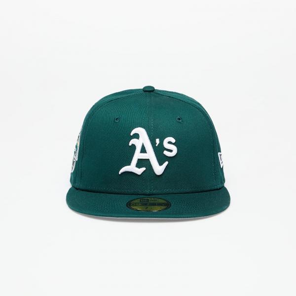 New Era Oakland Athletics Team Side Patch 59Fifty Fitted Cap Dark Green/ Optic White