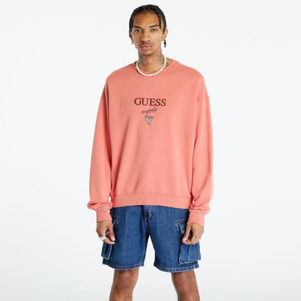 Mikina GUESS Go Baker Logo Crewneck Peach Peel Multi L