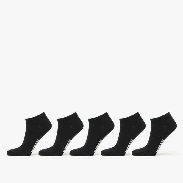 Ponožky Urban Classics Logo No Show Socks 5-Pack Black 39-42