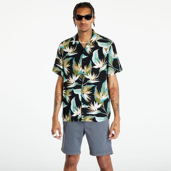 Košile Urban Classics Blossoms Resort Shirt Black/ Blossom S