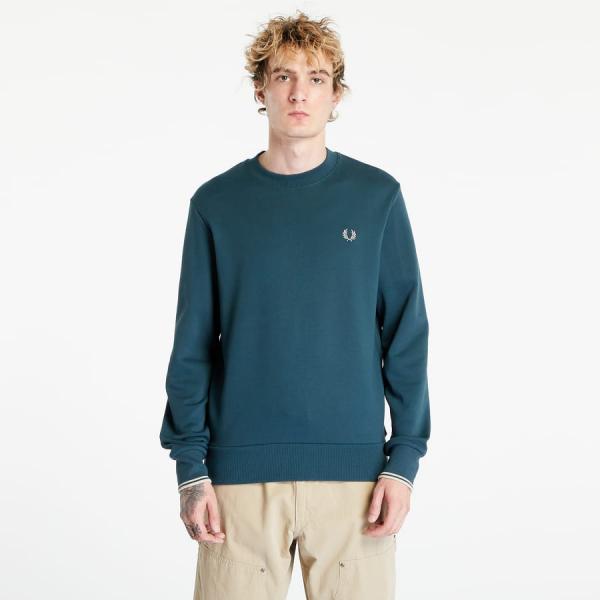 FRED PERRY Crew Neck Sweatshirt Petrol Blue