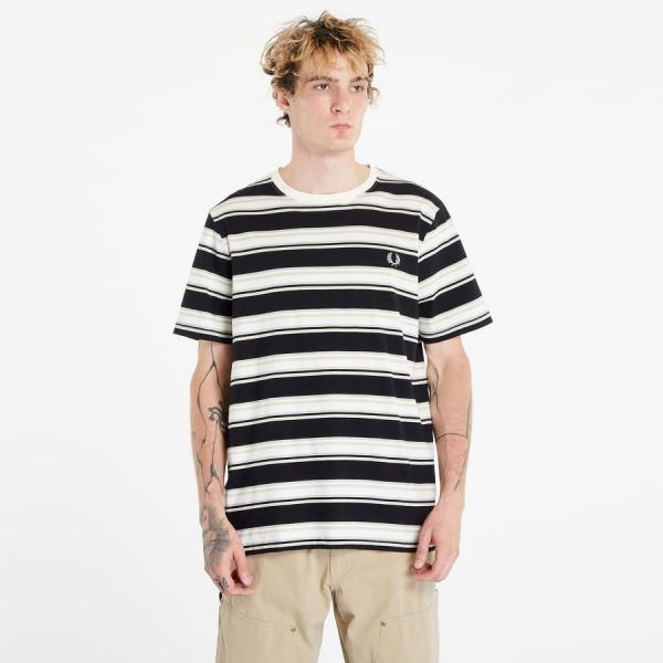 Tričko FRED PERRY Stripe T-shirt Black/ Cream S