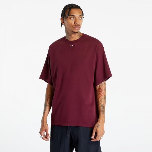 Tričko Nike Solo Swoosh Men's Short Sleeve Heavyweight Tee Night Maroon/ White S