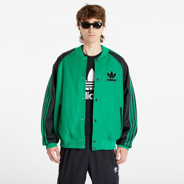 Bomber adidas Sustainability Varsity Bomber Jacket Green/ Black S