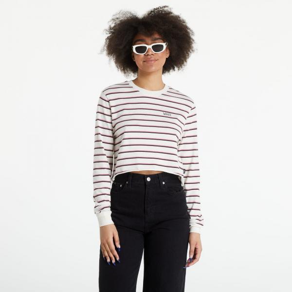 Vans Time Off Stripe LS Crop Cream/ Pink/ Black