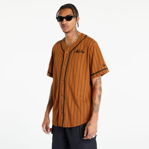 Dres New Era Pinstripe Jersey Tee Brown XS