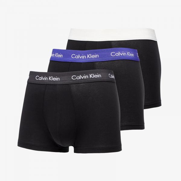 Boxerky Calvin Klein Cotton Stretch Classic Fit Low Rise Trunk 3-Pack Black/ Off White/ Black/ Purple L