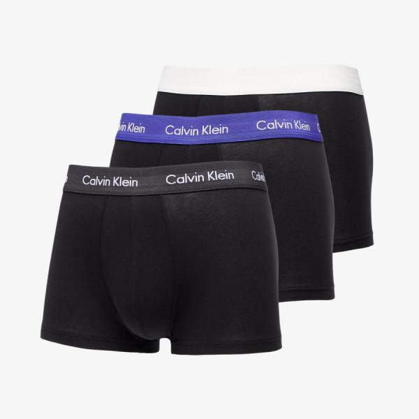 Boxerky Calvin Klein Cotton Stretch Classic Fit Low Rise Trunk Black/ Off White/ Black/ Purple L