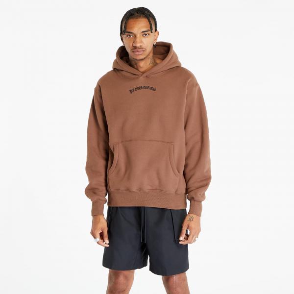 Mikina PLEASURES Neural Hoodie Brown S