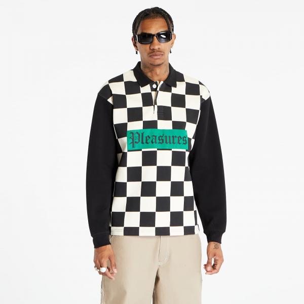 Tričko PLEASURES Racer Long Sleeve Polo Tee Black S