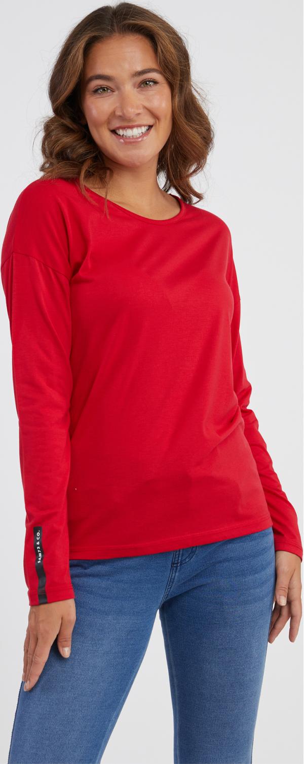 SAM 73 Dámské triko s dlouhým rukávem PATTY Červená