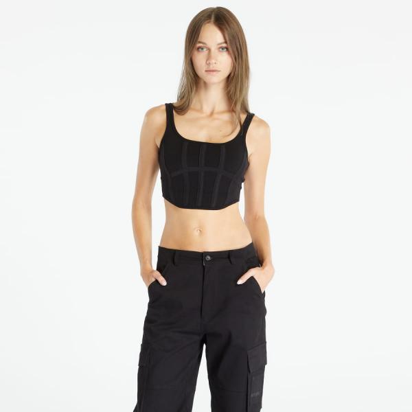 Top Sixth June Knit Crop Top Black S