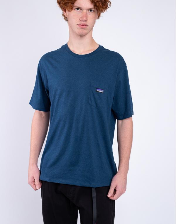 Tričko Patagonia M's Regenerative Organic Certified Cotton LW Pocket Tee Tidepool Blue