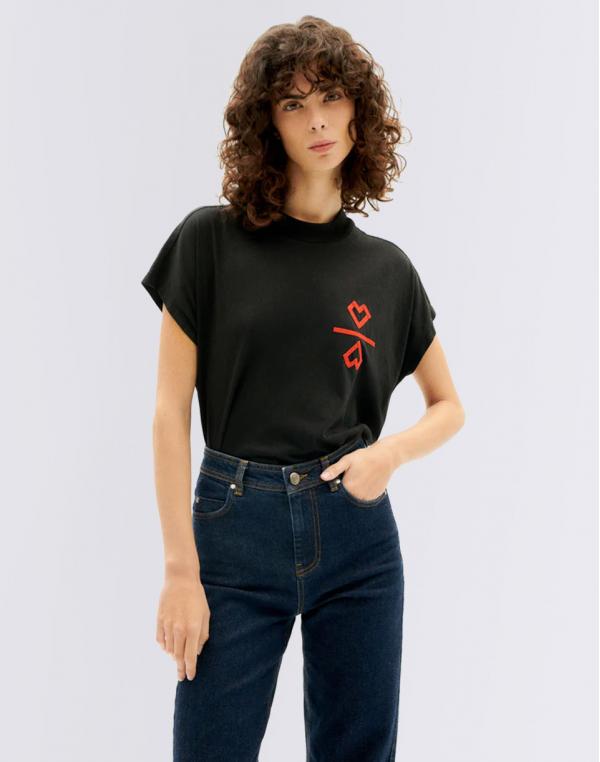 Tričko Thinking MU 5 Hearts Volta T-Shirt BLACK