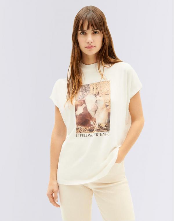 Tričko Thinking MU Animals Volta T-Shirt SNOW WHITE