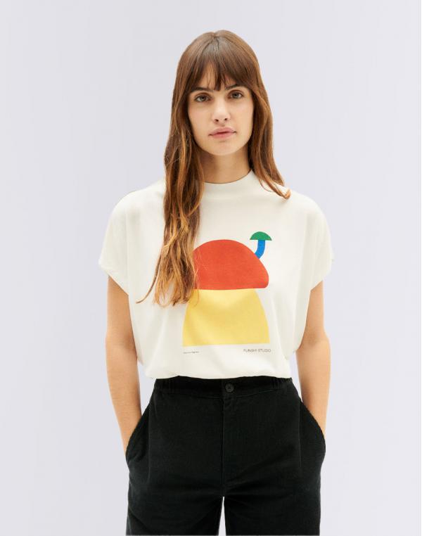Tričko Thinking MU Funghi Volta T-Shirt SNOW WHITE