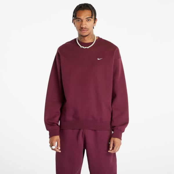 Mikina Nike Solo Swoosh Men's Fleece Crew Night Maroon/ White XS