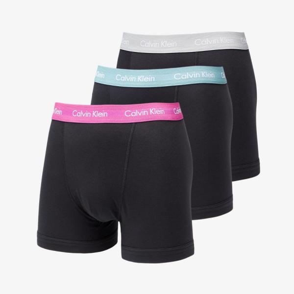 Boxerky Calvin Klein Cotton Stretch Trunk 3-Pack Black/ Wild Aster/ Grey Heather/ Artic Green WB L