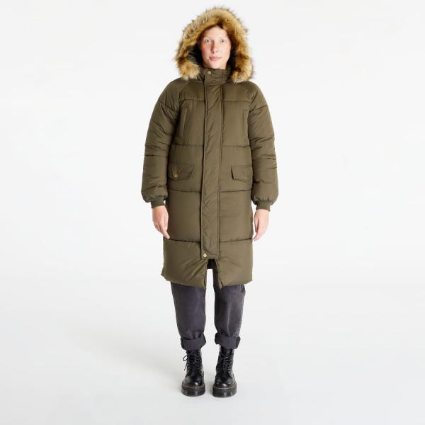 Bunda Urban Classics Ladies Oversize Faux Fur Puffer Coat Darkolive/ Beige XS