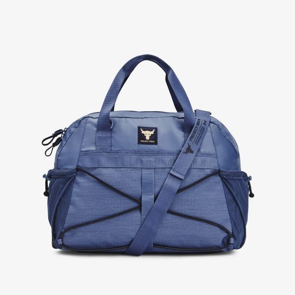 Taška Under Armour Project Rock Gym Bag Sm Hushed Blue/ Midnight Navy/ Metallic Gold 25 l