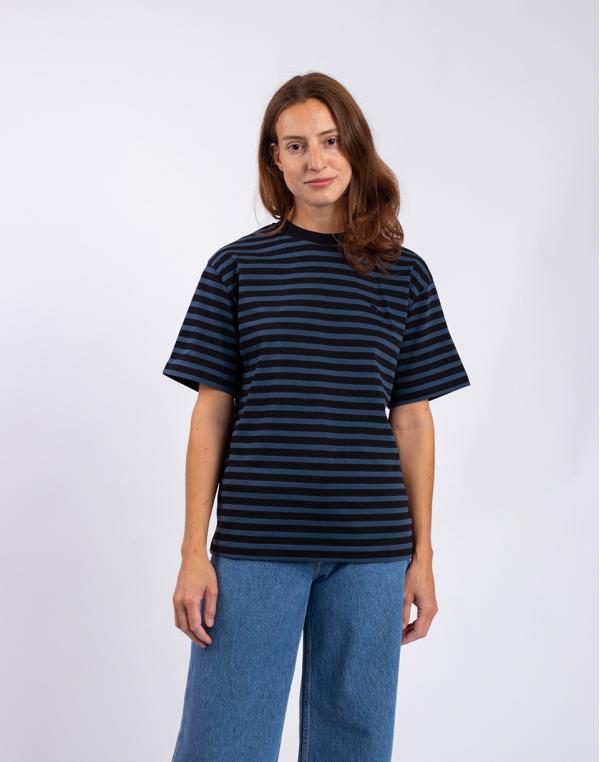 Tričko Carhartt WIP W' S/S Seidler T-Shirt Seidler Stripe, Black / Squid