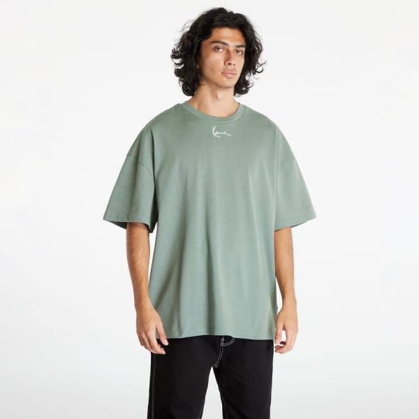 Tričko Karl Kani Small Signature Heavy Jersey Boxy Tee Dusty Green M