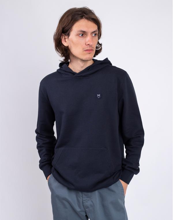 Knowledge Cotton Hood Basic Badge Sweat 1001 Total Eclipse S