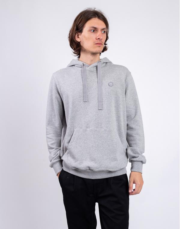 Knowledge Cotton Hood Basic Badge Sweat 1012 Grey Melange S