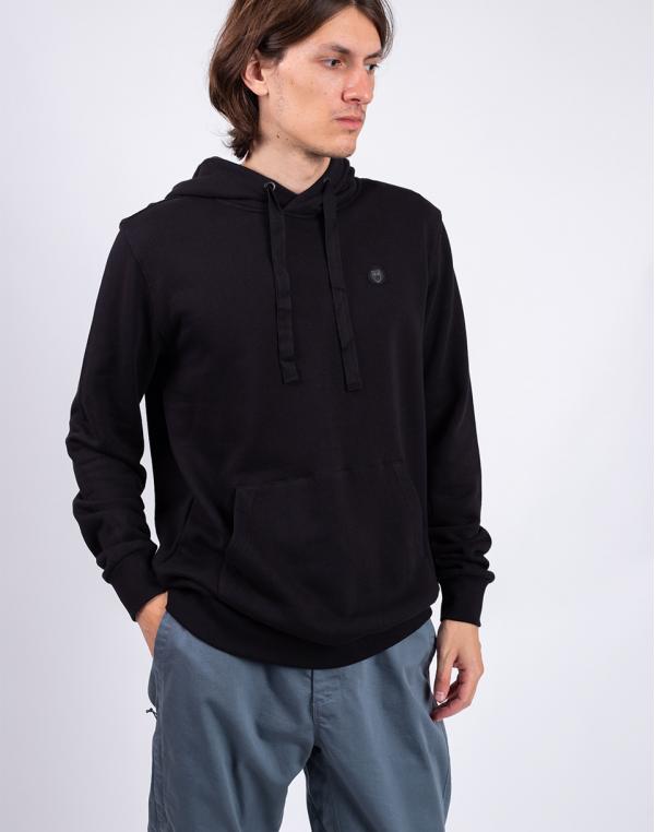 Knowledge Cotton Hood Basic Badge Sweat 1300 Black Jet S