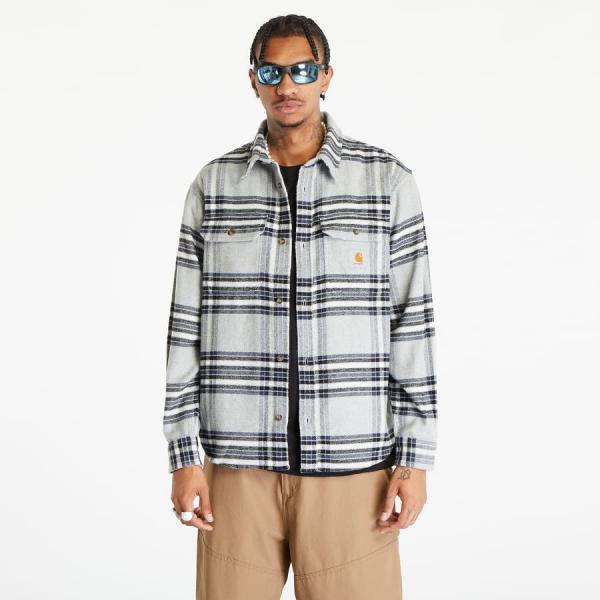 Košile Carhartt WIP Long Sleeve Hawkins Shirt UNISEX Hawkins Check/ Grey Heather/ Blue XS