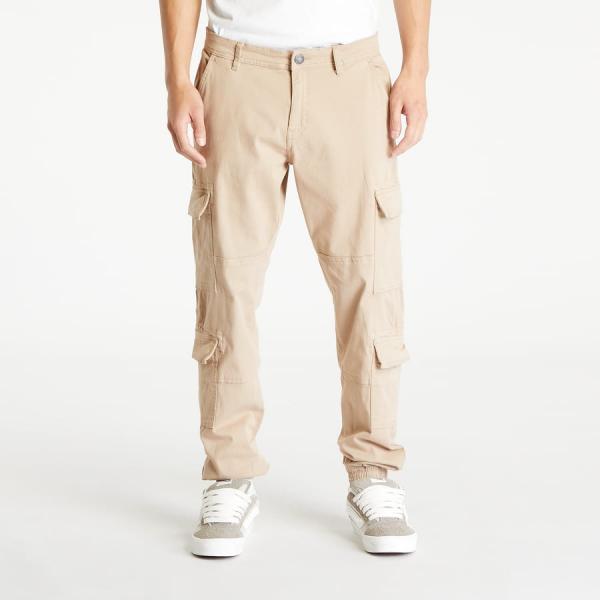 Kalhoty Urban Classics Double Cargo Twill Jogging Pants Warm Sand 30