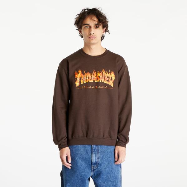 Mikina Thrasher Inferno Crewneck Dark Chocolate S