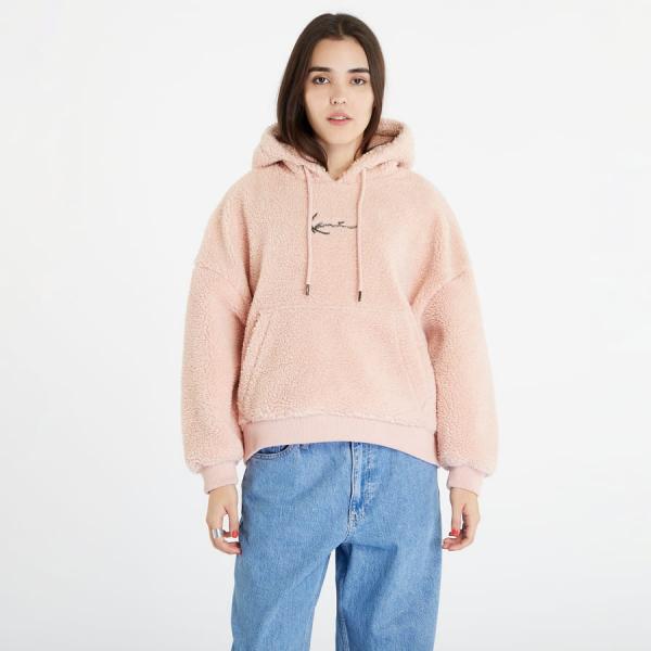 Karl Kani Metal Signature Teddy Os Hoodie Dusty Rose