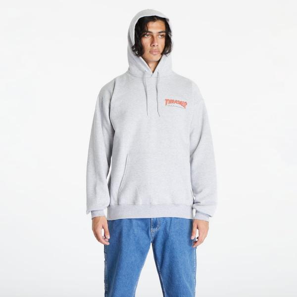 Mikina Thrasher Outlined Chest Logo Hood Gray M