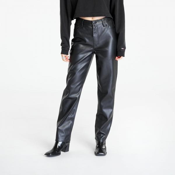 Kalhoty Tommy Jeans Julie Pleather Pants Black W27/L30