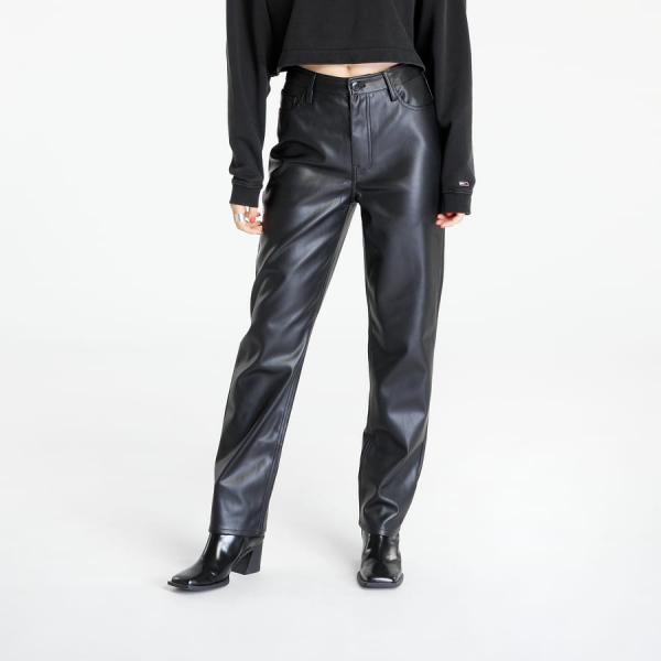 Kalhoty TOMMY JEANS Julie Pleather Pants Black W27/L30