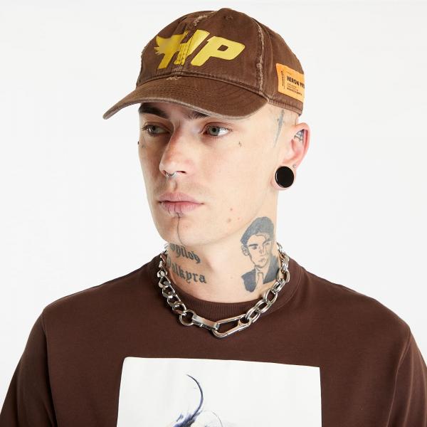HERON PRESTON Fly Distressed Hat Brown/ Yellow