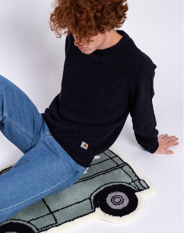 Carhartt WIP Anglistic Sweater Speckled Dark Navy S