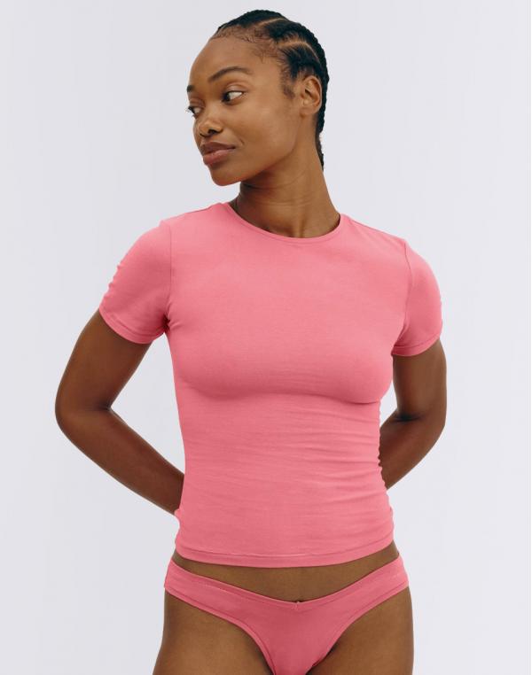 Organic Basics Flex Tee Melon Pink S
