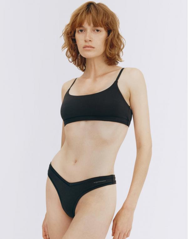 Organic Basics Flex Thong Black S