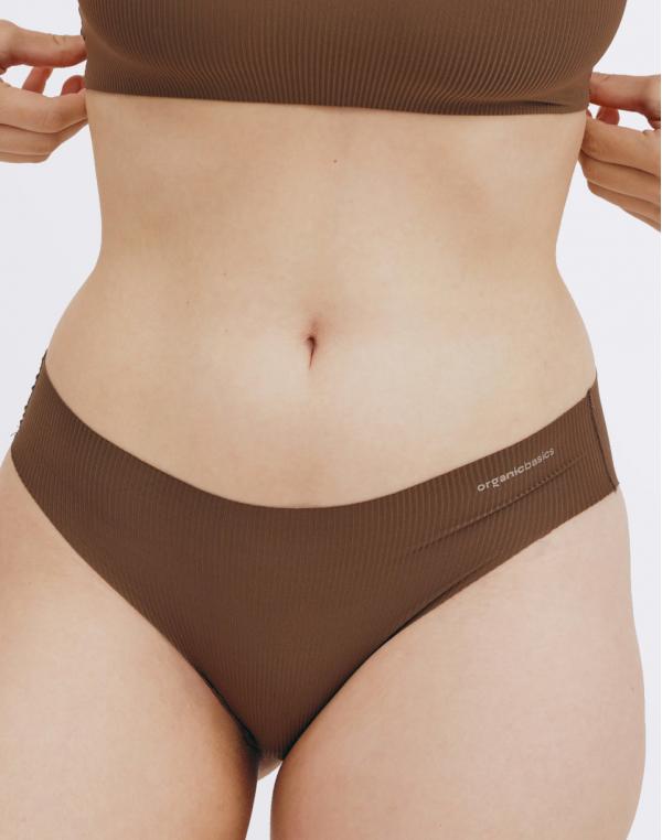 Organic Basics Naked Rib Brief Walnut XS