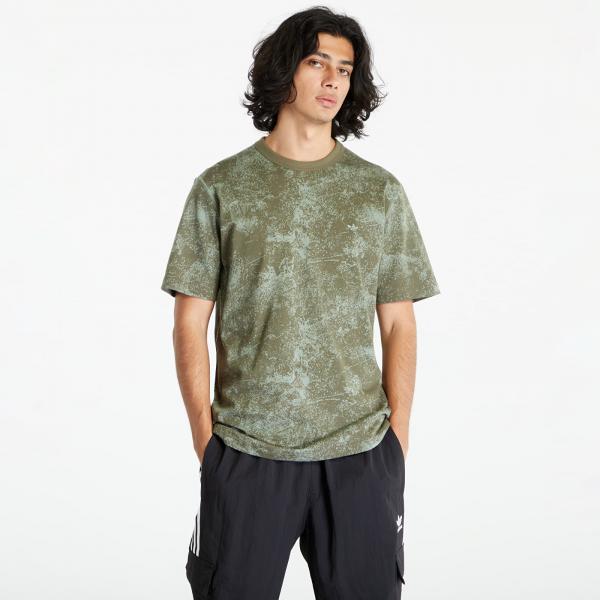 Tričko adidas Adventure Allover Print Graphic Short Sleeve Tee Olive Strata M