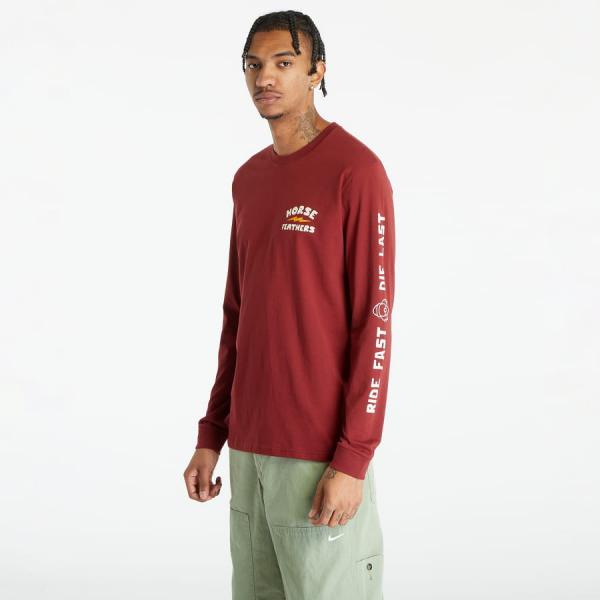 Tričko Horsefeathers Ignite Long Sleeve T-Shirt Red Pear L