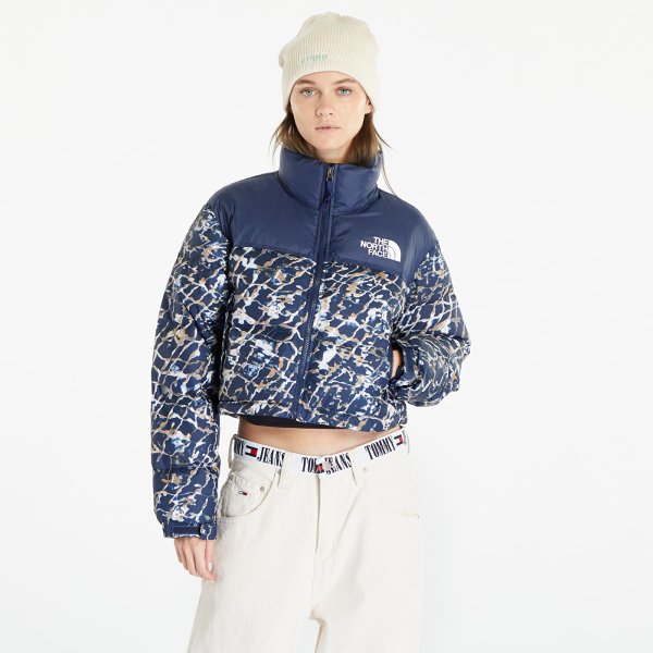 Bunda The North Face Nuptse Short Jacket Dusty Periwinkle Water Distortion Small Print/ Summit Navy L
