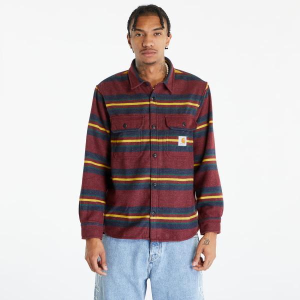 Bunda Carhartt WIP Oregon Shirt Jacket Starco Stripe, Bordeaux XS
