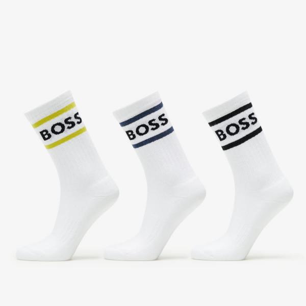 Ponožky Hugo Boss Rib Stripe Socks 3-Pack White