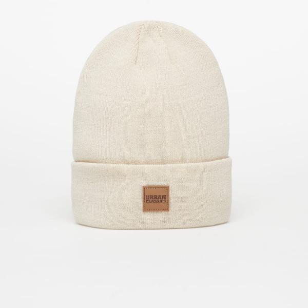 Urban Classics Synthetic Leatherpatch Long Beanie Sand